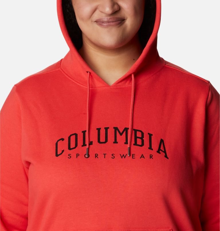 Women's Columbia Logo Hoodie Red | Plus Size CA-N38C4